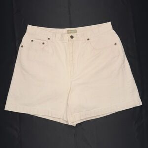 Liz Claiborne Lizwear Shorts Womens 14 White High Rise Denim‎ Casual Pockets